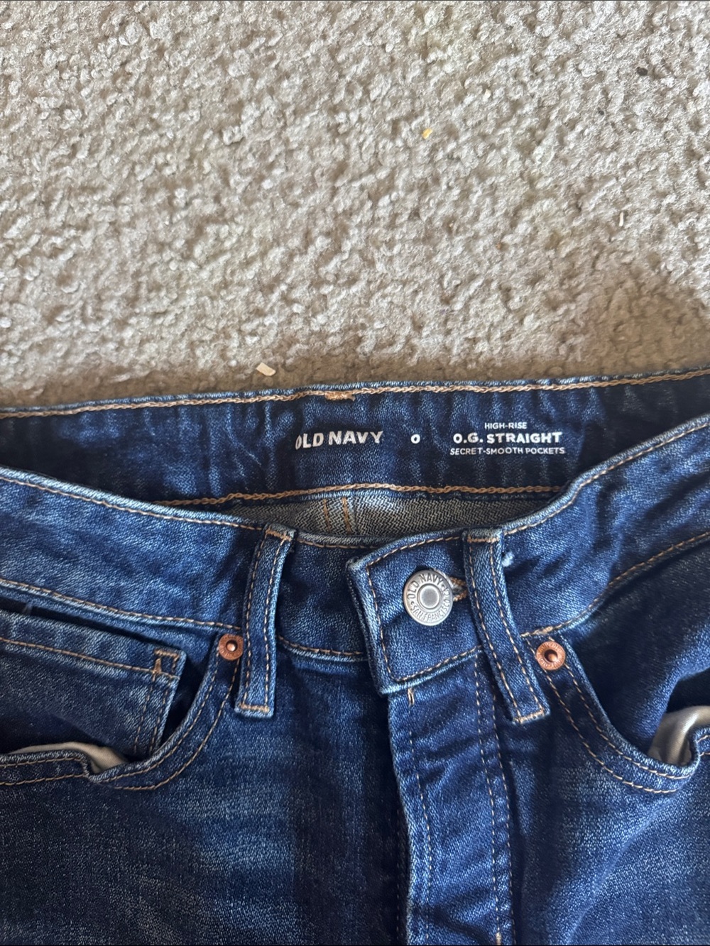 Old Navy Women's Dark Blue Ripped Skinny Jeans